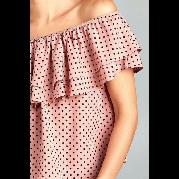 Casual Top Short Sleeve Polka Dot Loose Blouse - Picture 3 of 4